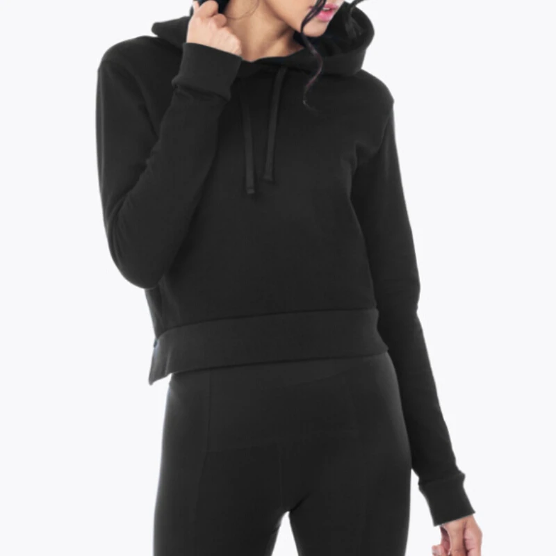 Black Hooded Sweatshirt Hoodie Women Long Sleeve Sexy Backless Jumper Pullover Top Back Zipper Streetwear Womens Sweatshirts