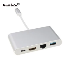 Kebidu USB C к HDMI 4K Gigabit Ethernet RJ45 порт USB 3,1 Тип C адаптер USB-C разветвитель концентратор для Macbook HDTV Chromebook Pixel