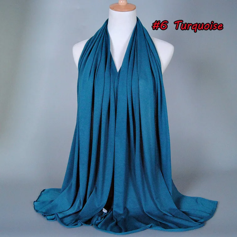 21 цвет 180*85 см модные макси шарфы простые эластичные хиджаб из Джерси Твердые Эластичные Головные уборы обертывание шеи фуларды мусульманский Sjaal снуд - Цвет: 6