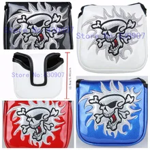 Новинка, 1 предмет, для игры в гольф черный, Белый Цвет Череп квадратная сумка для клюшек чехлов для клюшки для гольфа магнит для 2-мяч