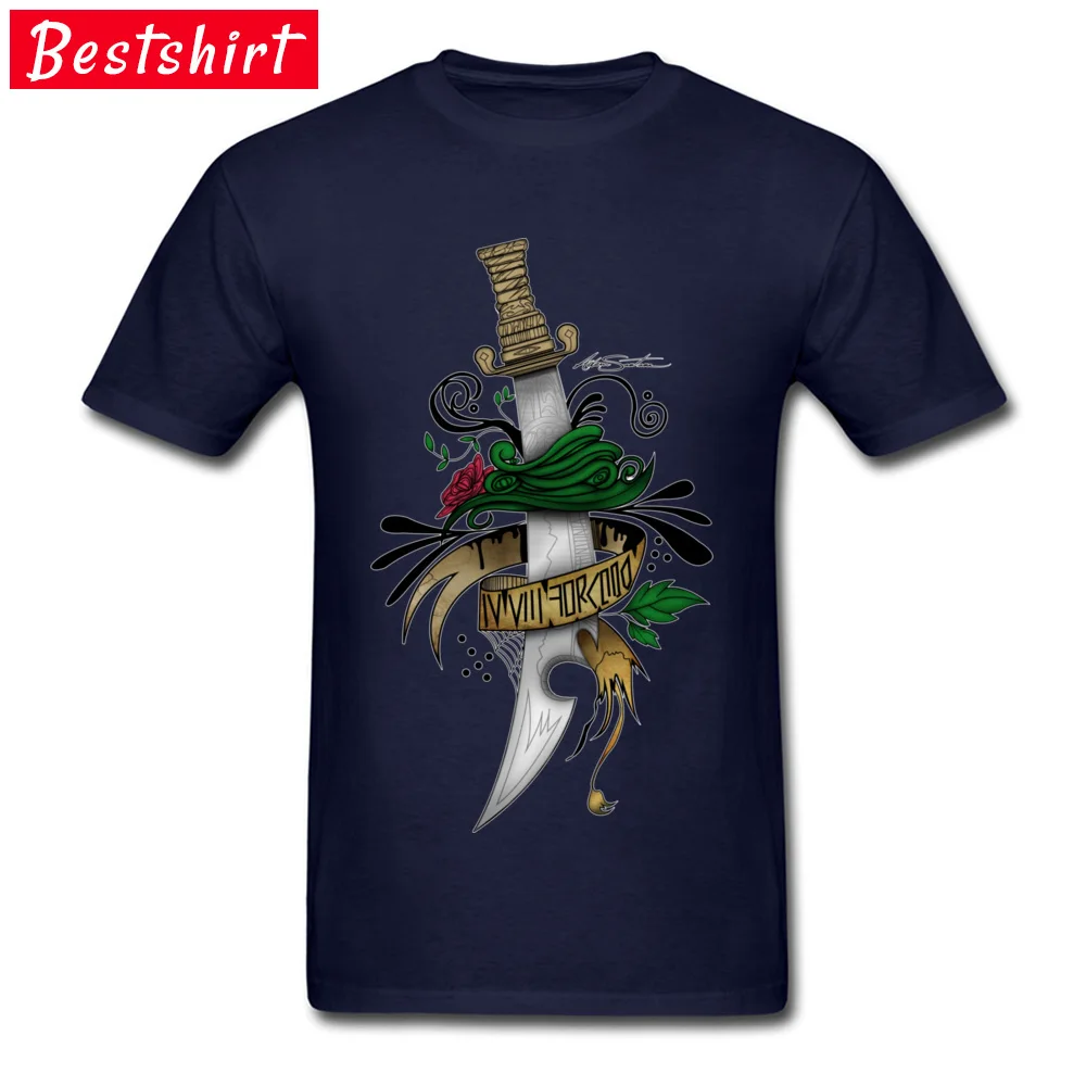 Normal Symbolic Sword Tees for Men Classic ostern Day Round Collar Cotton Short Sleeve Top T-shirts Summer Clothing Shirt Symbolic Sword navy