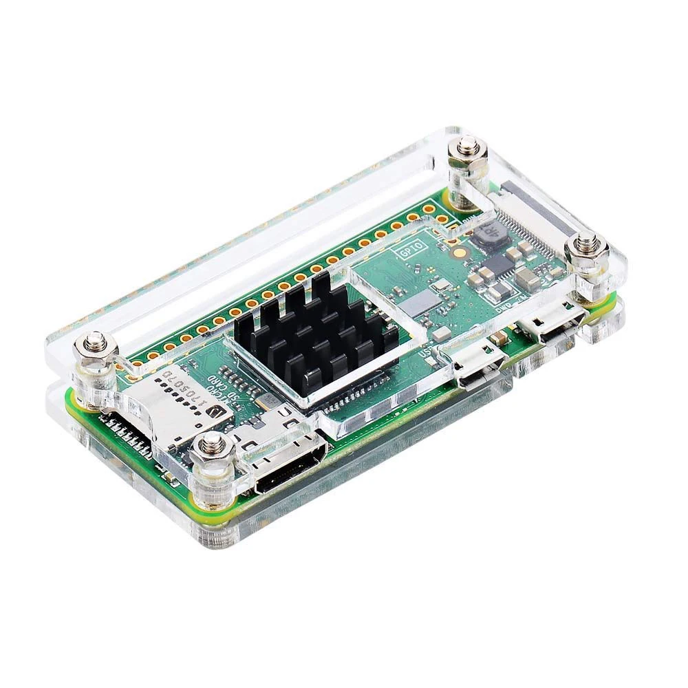 Акриловый чехол Raspberry Pi Zero W + алюминиевый теплоотвод для RPI Box Корпус Корпуса