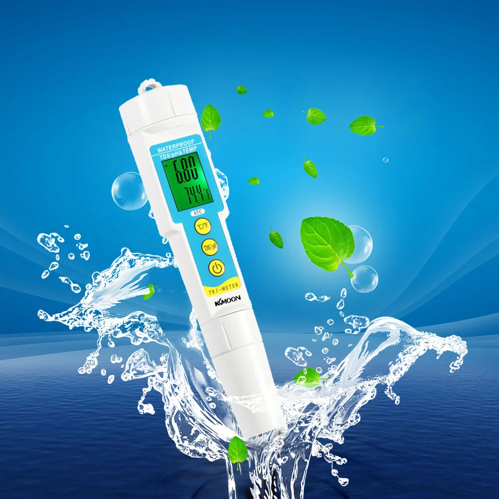 

3 in 1 Water Quality Tester Drink Water Quality Analyser TDS PH Meter for Aquarium Multi-parameter Water pH Monitor Acidometer