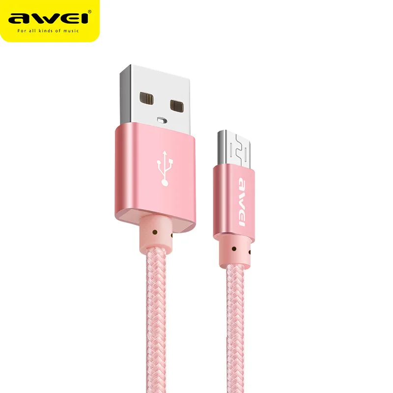 Awei CL-10 Android USB кабель для передачи данных сплав плетеный провод кабель для передачи данных для мобильного телефона для xiaomi huawei