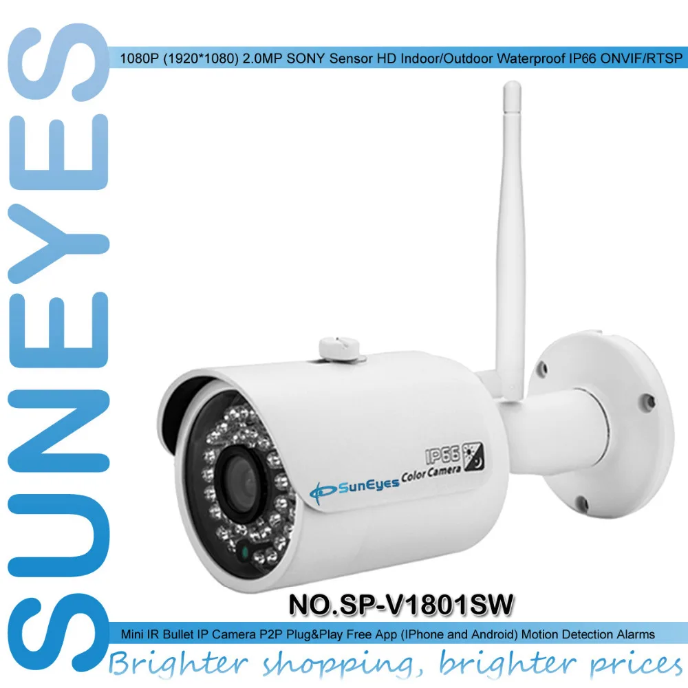 

SunEyes SP-V1801SW 1080P Wireless Wifi IP Camera Outdoor Weatherproof with 2.0MP Full HD SONY Sensor
