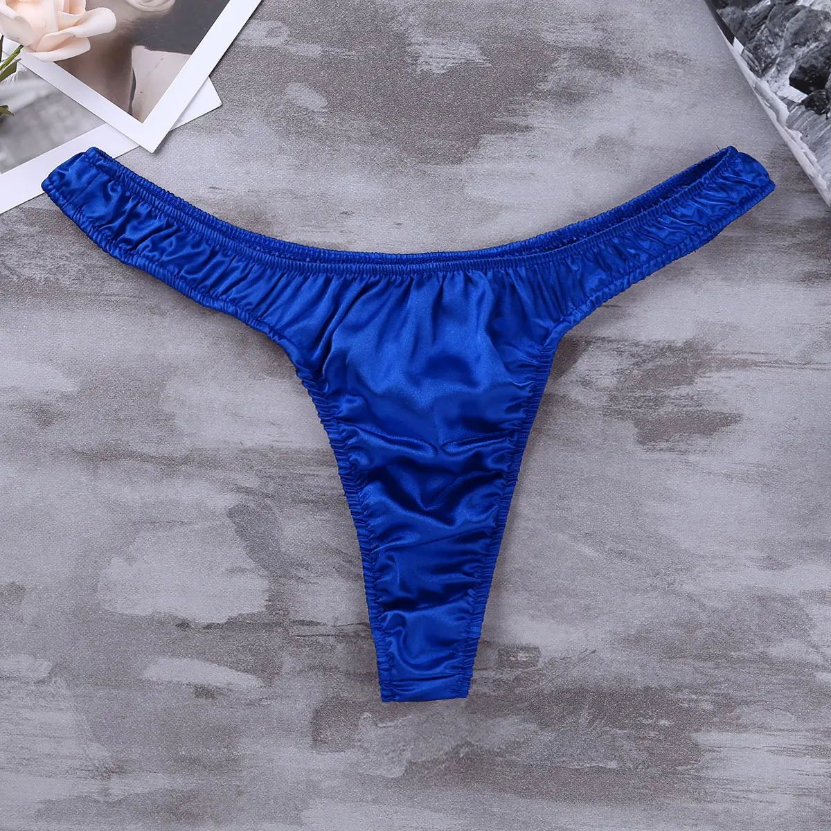 Hot Sale Sexy Gay men's Lingerie Soft Shiny Satin Bikini thongs sissy Underwear Underpants Panties for Lingerie Night