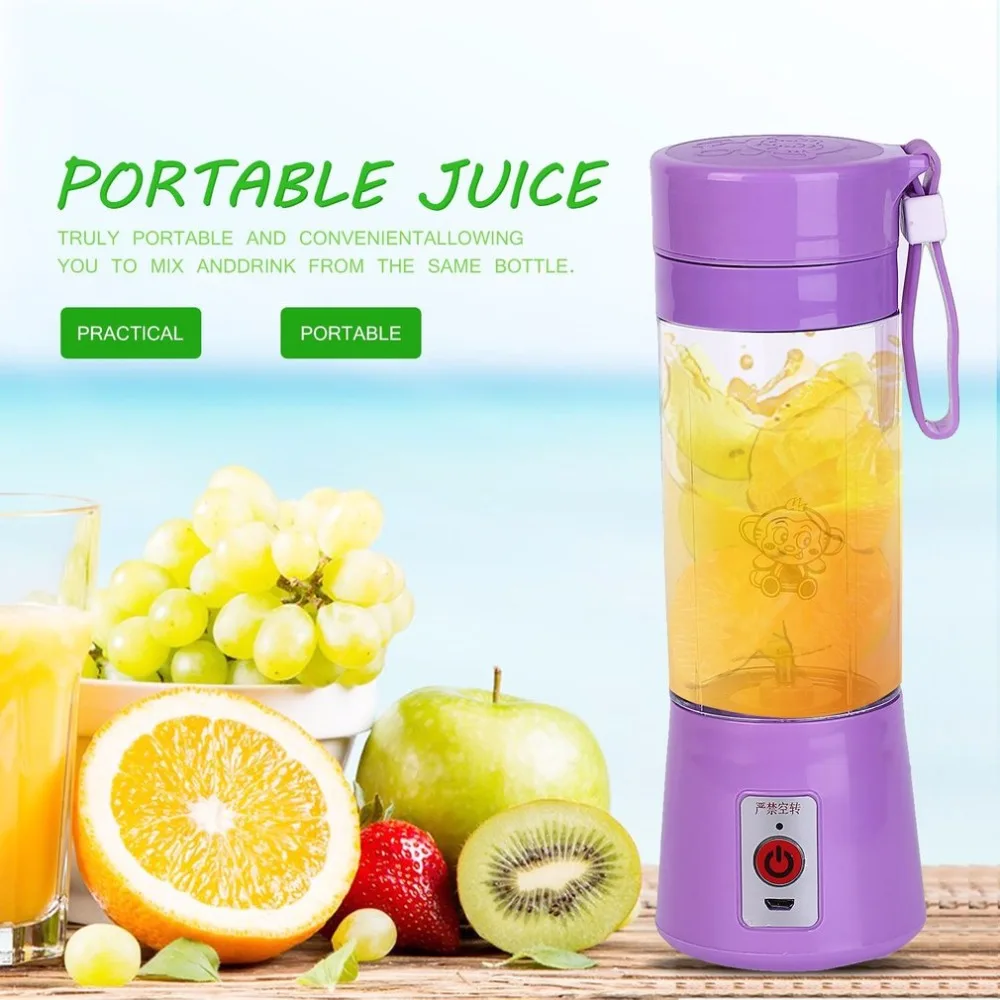Portable 380ml USB Electric Fruit Juicer Handheld Smoothie Maker