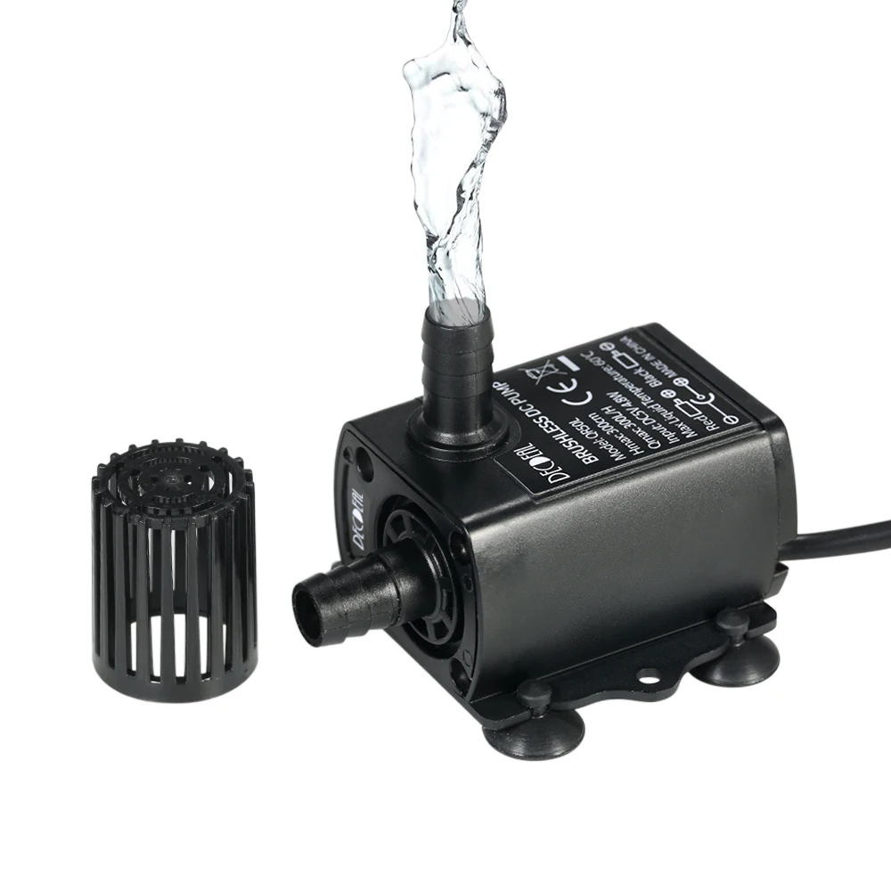 

USB Ultra-quiet Mini Submersibles Water Pump Brushless Water Pump Circulation Fountain Flow Adjustment DC5V 4.8W 300L/H Lift 3m