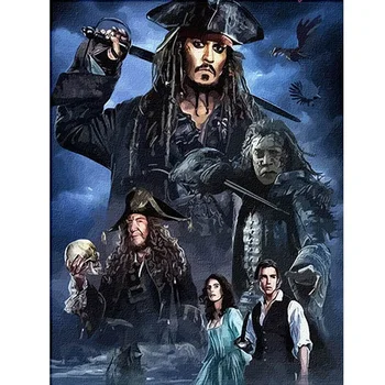 

Diy Diamond Painting Cross Stitch Kits Full Diamond Embroidery pirates of the caribbean 5D Diamond Mosaic Home Decor CF218