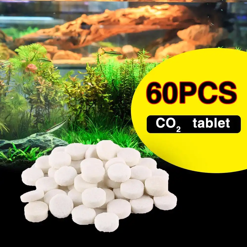 60 ピース ロット Co2 タブレットため水草水草水族館植物水生葉フロート草二酸化炭素スライスディフューザープロデューサー Co2 Equipment Aliexpress
