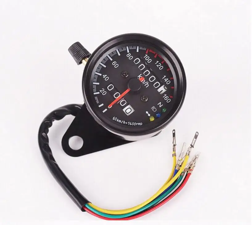 

Motorcycle Speedometer Odometer Gauge ATV Bike Scooter Backlit Dual Speed Meter with LED Indicator DC 12V 0~160km/h