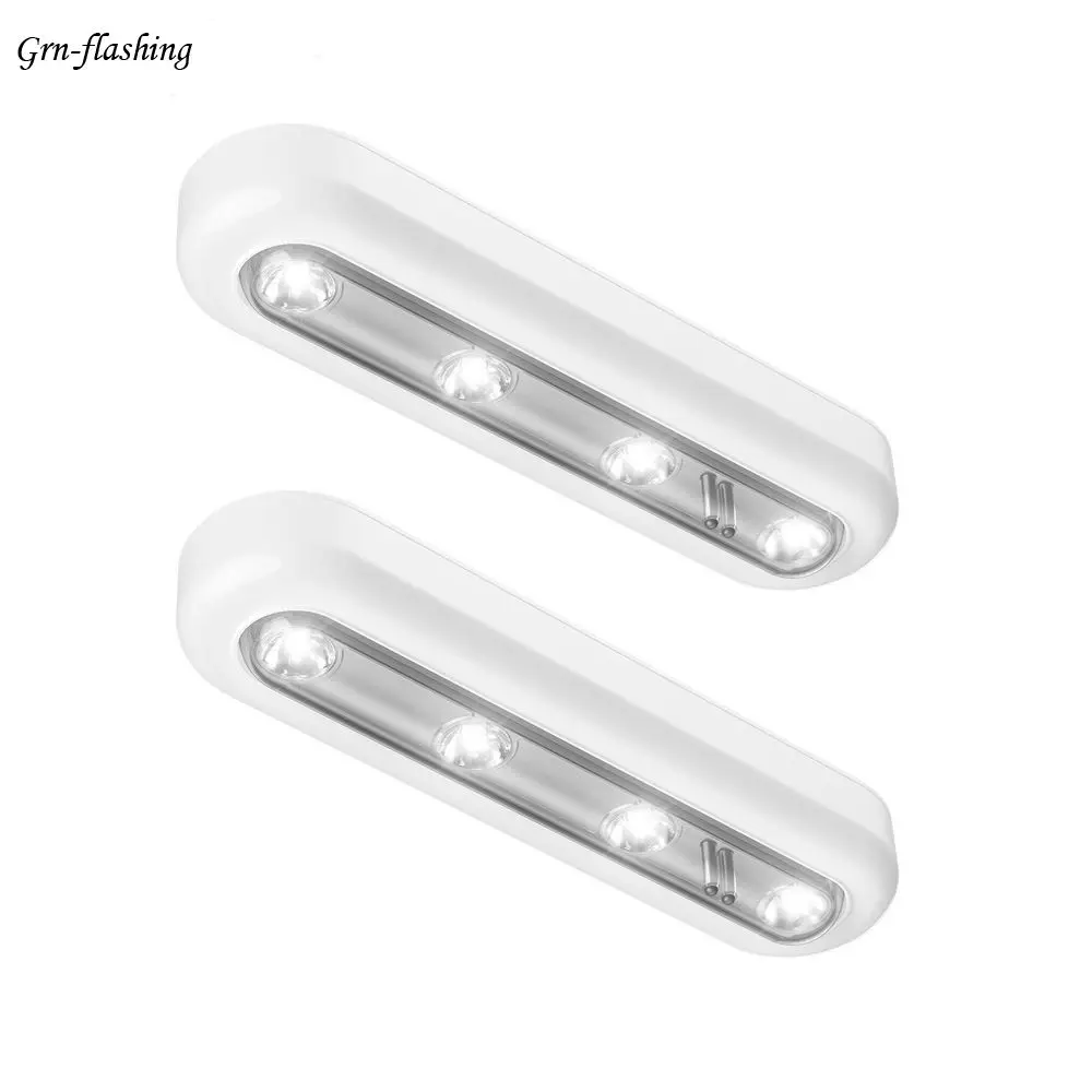 Светодиодный свет шкафа с клей Стикеры лампы 2 шт. портативный Light touch Mini 4