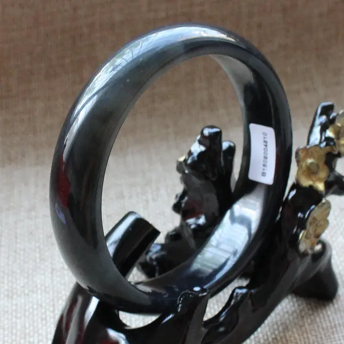 

64mm Chinese Certified Grade A Natural Black Xiu Jade Gems Bracelet Bangle 4810 28% 10.13