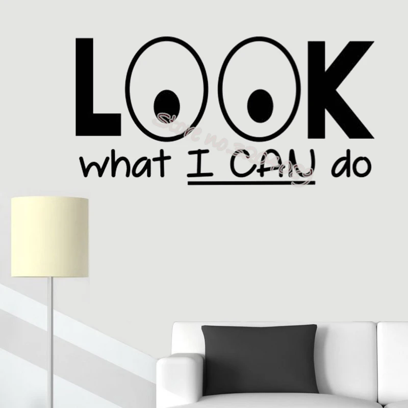 LOOK What I CAN Do Quotations Wall Sticker Teacher Classroom Decal Elementary Educational School White Chalkboard EB437 | Дом и сад