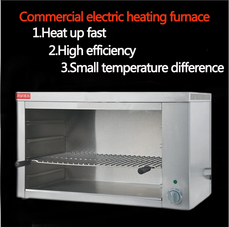 2KW Electric Griddle Desktop Food Furnace Commercial Electric Grills Chicken Salamander Toaster