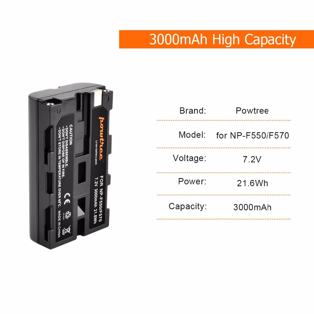 Powtree 7,2 V 3000mAh литий-ионный NP-F550 NP-F330 NP F550 NP F330 аккумуляторная батарея+ зарядное устройство автомобильное зарядное устройство камера батарея для sony L50