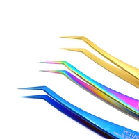 100% VETUS Original MCS Series Premium Beauty Makeup Tweezers for Volume Eyelashes Extension Top Quality Super Fine Tip Clip 2