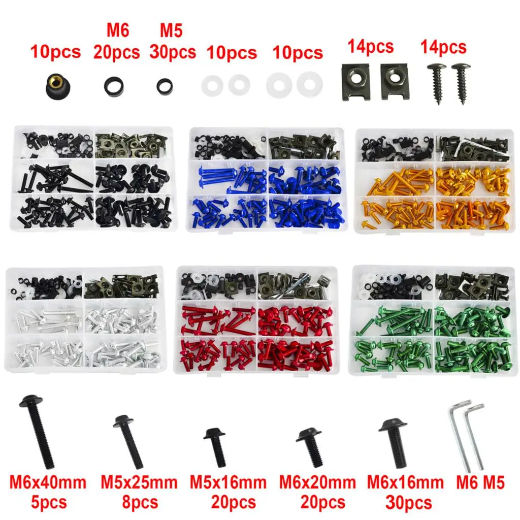

NICECNC 224 Pcs Fairing Bolt Kit Fastener Clips Bodywork Screws For Honda CBR600 F F2 F3 F4 F4i CBR 600RR 900RR 929RR 954RR RC51
