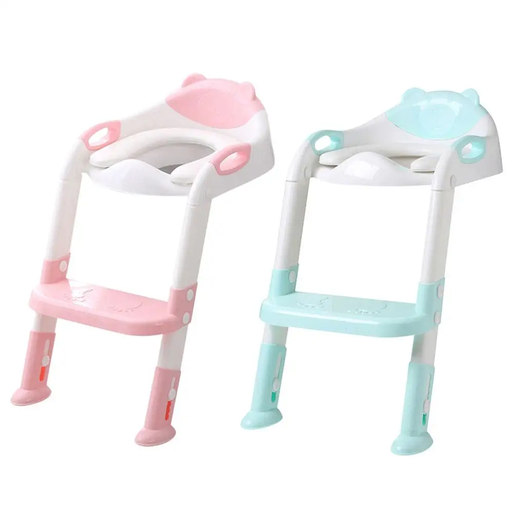 2 цвета детский туалет складной детский горшок обучающее сиденье с твердой противоскользящей шаг Регулируемая Лестница детское обучающее сиденье