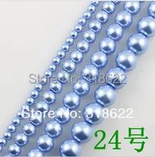 Envío gratis + 4 6 8 10 mm 12 mm / 14 mm / 16 mm Lt. azul imitación cristal perlas perlas sueltas para el collar / pulsera de accesorios de bricolaje