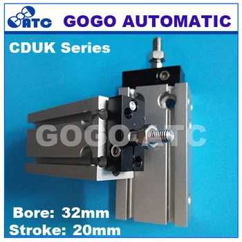 

CDUK32-20D SMC type double acting Non-rotating rod bore 32mm stroke 20mm aluminum alloy pneumatic air cylinder