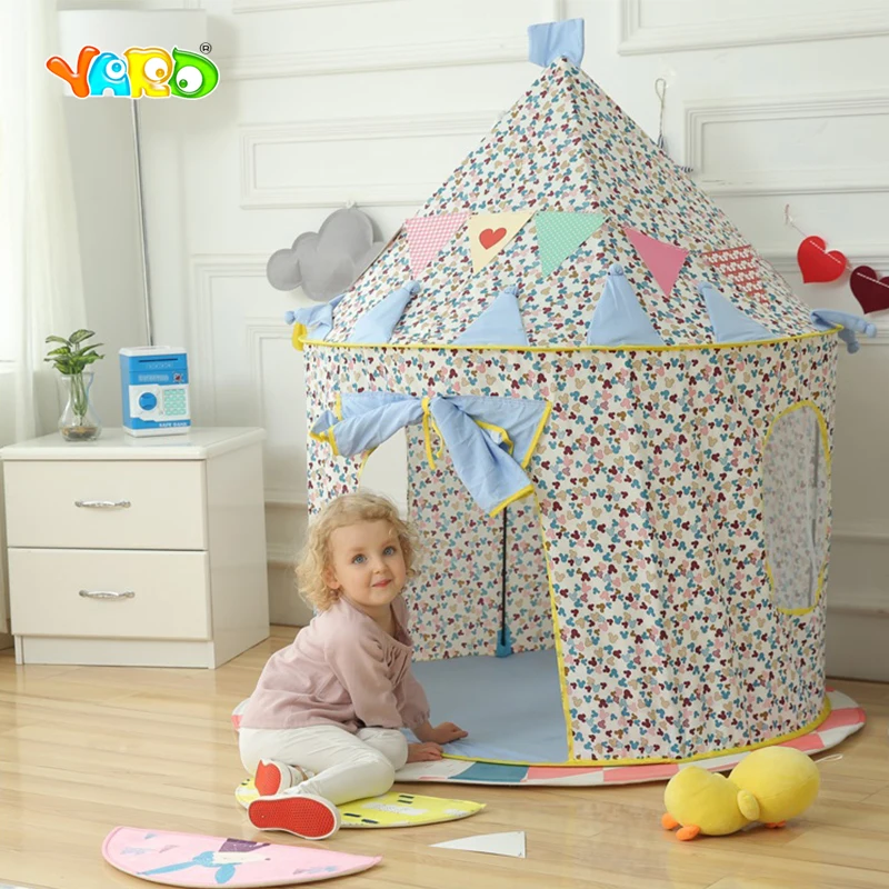 Детская палатка YARD Games складная 125*105 см розовая/синяя|Игровые палатки| |