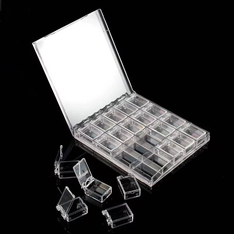 Caixa de Armazenamento de Jóias de Diamantes Recipiente de Acrílico Nova Grid Vazio Case Decorações Unha Art Strass Faça Você Mesmo Acessório Transparente 20 3 Art Strass DIY Acessório Recipiente de Acrílico Transparente