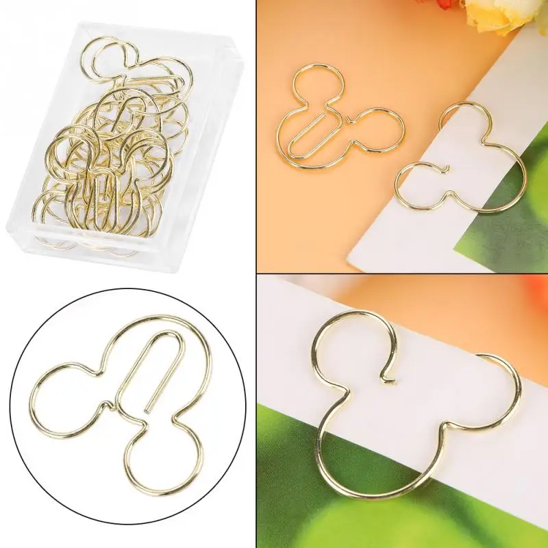 

12PCS Animal Shaped Paper Clips Gold Metal Bookmark Marking Clip Planner Paper for Book School Office Supplies Papelaria