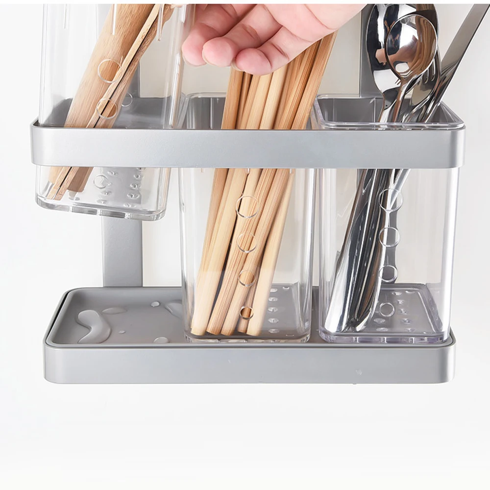  Multi-function stainless steel kitchen wall-mounted chopsticks storage rack spoon chopsticks cage d - 32907060732