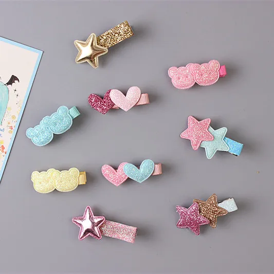 

1 pcs Baby Girls Glitter Kids Gifts Party Hair Clips Star Princess Barrette Hair Accessories Child Hairpin Toddler Snap Clip