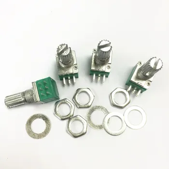 

Free shipping 100PCS stereo/pa/sealing potentiometer 20K B20K 6PIN 15mm Dual Double Rotary Potentiometer
