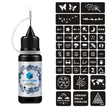 1 комплект Временная татуировка органический фруктовый сок с трафаретом сделай сам для тела тату живопись безопасный Водонепроницаемый стойкий тату крем