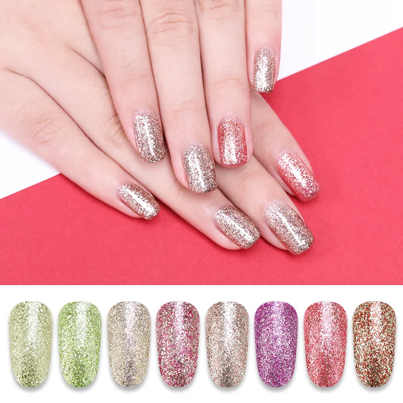 

LILYCUTE 5ml Platinum Gel Polish Semi Permanent Glitter Soak Off UV Gel Nail Varnish Nail Art Gel Manicure Lacquer DIY