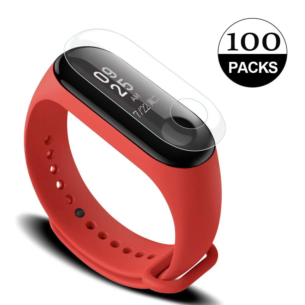 100 шт./упак. для Mi Band 3 Защитная пленка экрана MiBand Смарт браслета Защита от царапин
