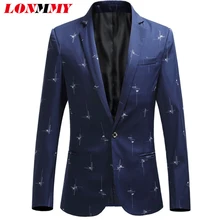 LONMMY Плюс Размер 6XL свадебные костюмы для мужчин одежда повседневный мужской пиджак slim fit terno masculino повседневные Костюмы и блейзер