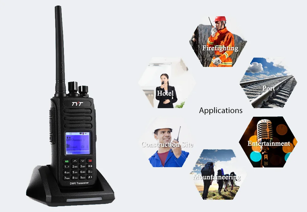 IP67 Водонепроницаемый портативный трансивер TYT MD-390 DMR Цифровой Walkie Talkie 1000 Каналы UHF400-480MHz