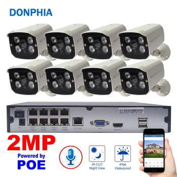 

Audio function 8CH Camera System POE 1080P IP Camera Micophone Waterproof Night Vision Voice 2MP Security Surveillance System