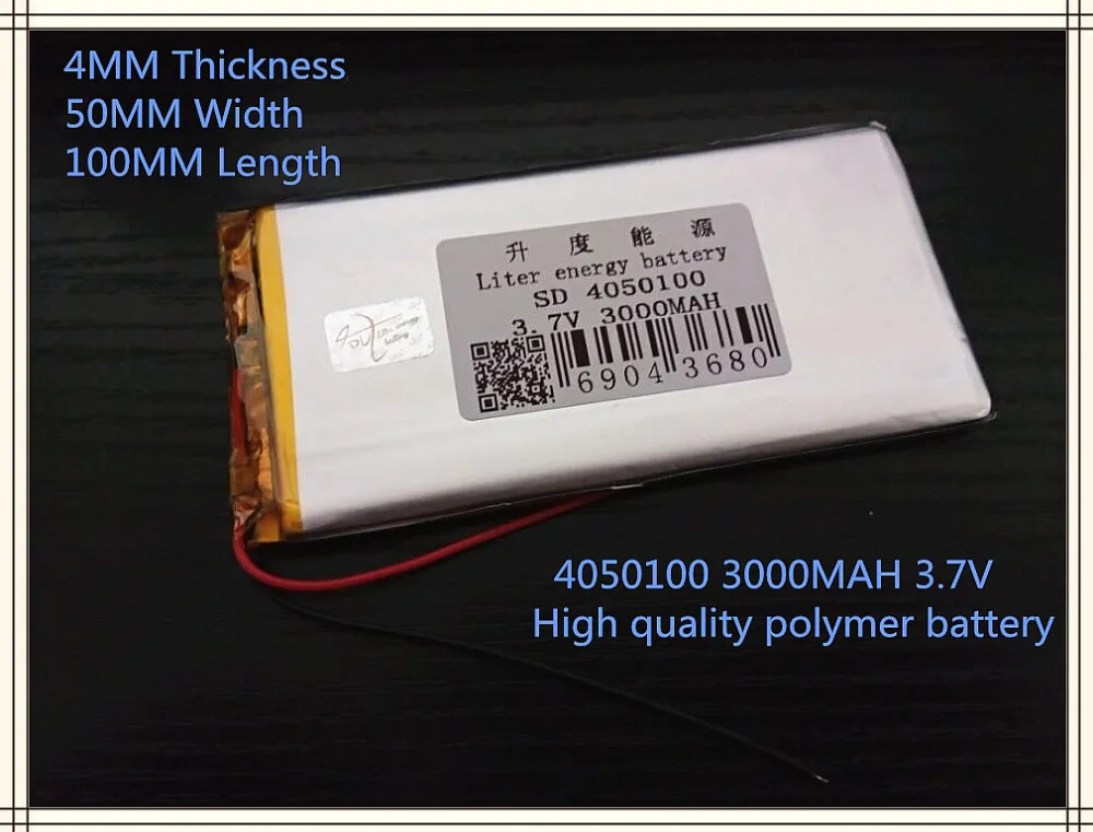 Free shipping 4050100 MP4 battery't a MP5 4.0*50*100 battery 3000 ma