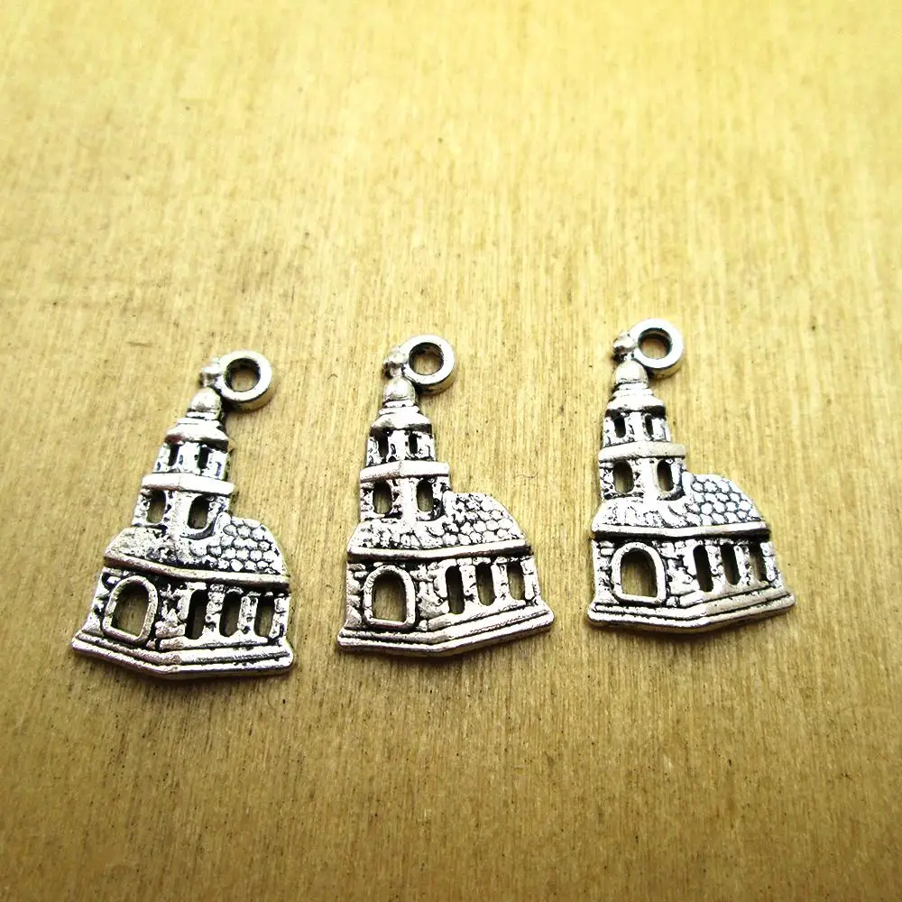silver tone Heart charm pendants 16x15mm 20pcs Favorite Teacher Charms