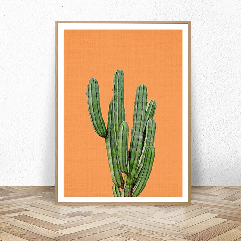 Cactus Print, Printable Wall Art, Mexico Decor, Arizona Poster, Large South Western Poster, Orange Cactus Print