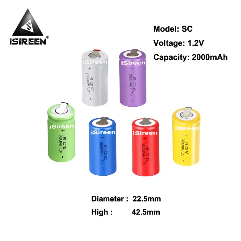 SC Ni-CD 1,2 V 2000mAh аккумуляторная батарея, ячейка Subc Ni аккумулятор CD электрические инструменты DIY батареи 12V 14,4 V 18V 24V 36V