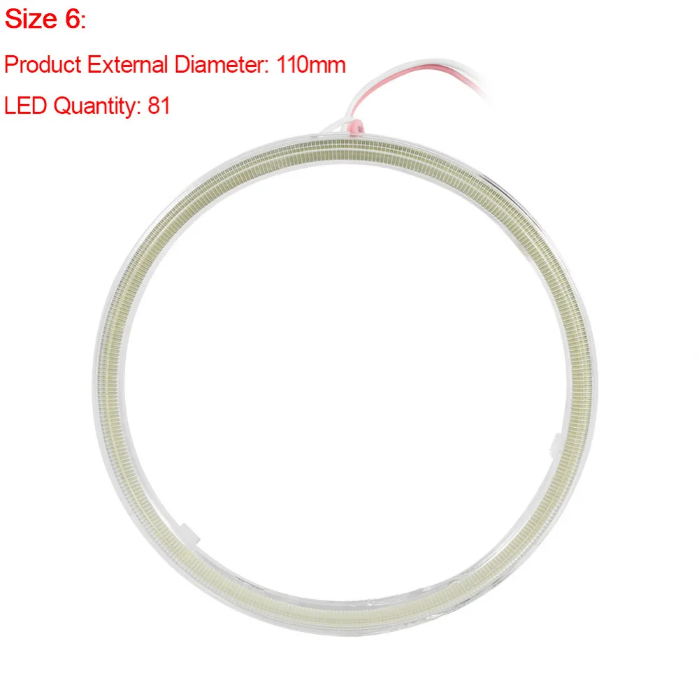 2 шт. гало кольца глаза ангела фары автомобиля COB 60/70/80/90/100/110/120 мм чипов фар авто дневные ходовые огни, светодиодный для мотоцикла автомобиля 12v