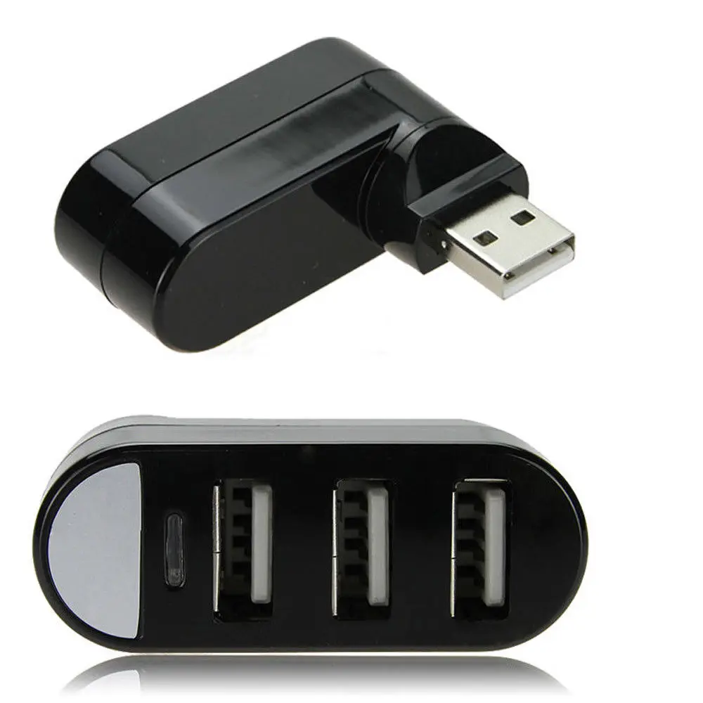 Мини 3 Порты и разъёмы USB 2,0 повернуть сплиттер адаптер концентратор для портативных ПК расширения Комплект