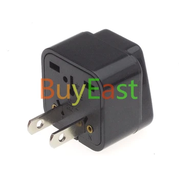 

10 Pcs USA 2 Pin Travel Adapter convert World plug to US/Canada/Japan Plug Black Color