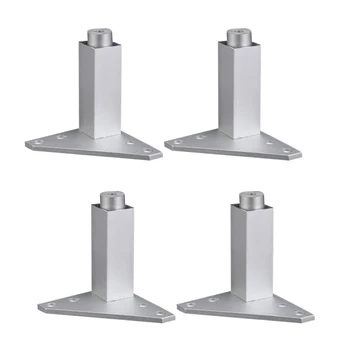 

4PCS 80mm Adjustable Silver Aluminum Alloy Triangle Base Furniture Legs Cabinet Sofa Feet