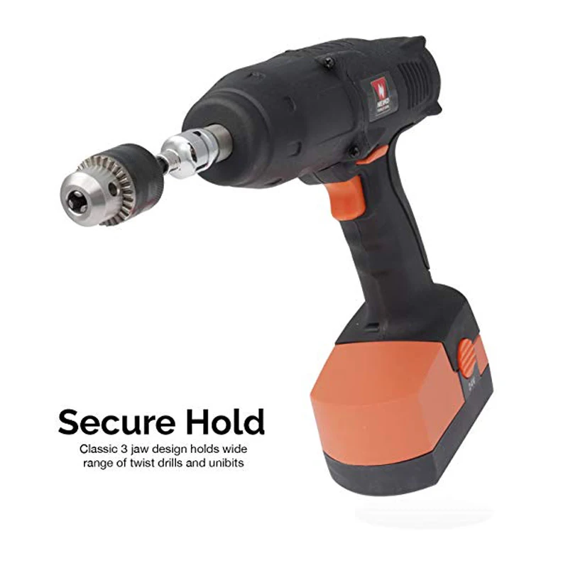 3/8inch Drill Chuck with 1/4inch Quick Change Hex Shank Convert Impact Driver and Wrench to Drill