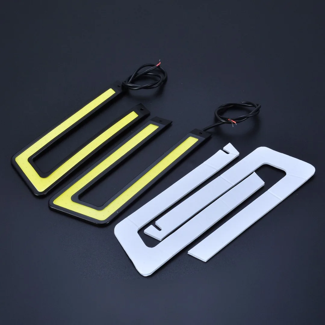 

2pcs U Shape Car COB LED Day-time Running Light Headlight Fog Lamp White Auto Car COB Driving Fog lamp