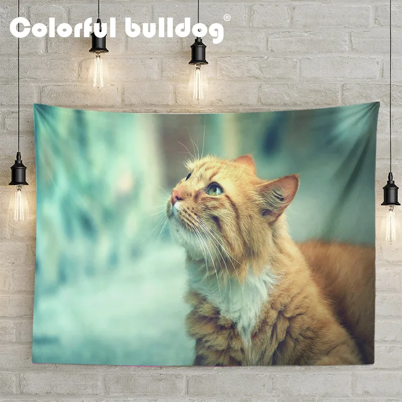 

Lovely Animal Hanging Tapestry Cute Labrador Cat Wall Large Art Picture Home Bedroom Decorate 150*200 cm Custom Woven Bedspreads