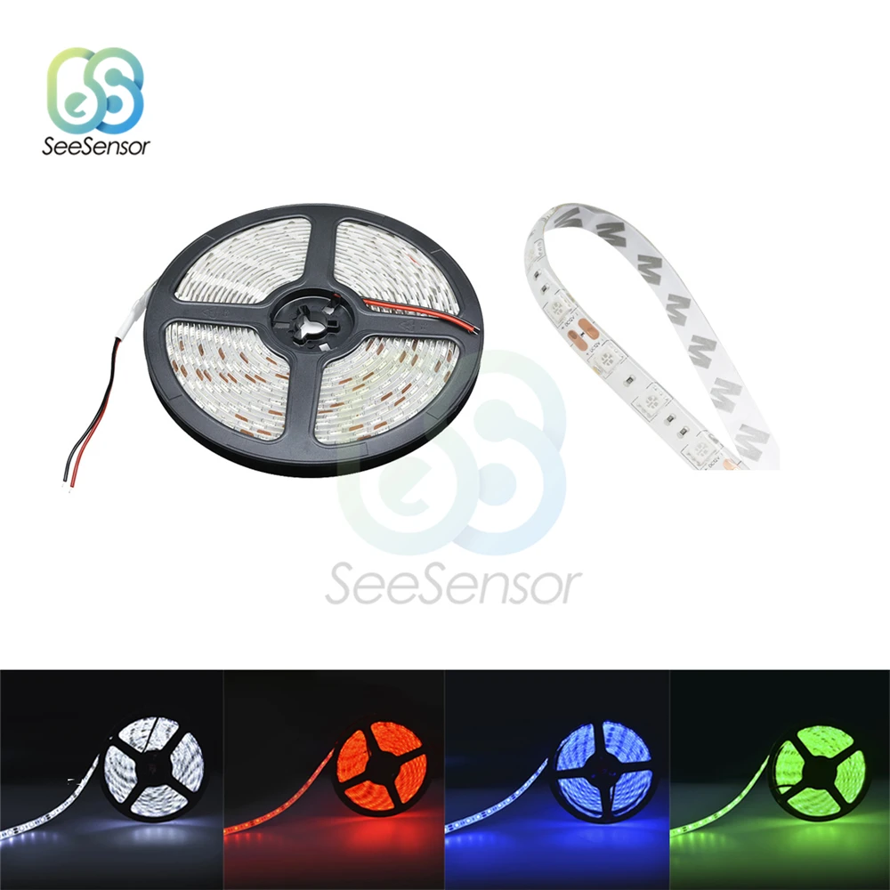 

12V LED Strip Light Waterproof RGB/White/Red/Blue/Green SMD 5050 HDTV TV Desktop PC Screen Backlight & Bias Lighting 5M