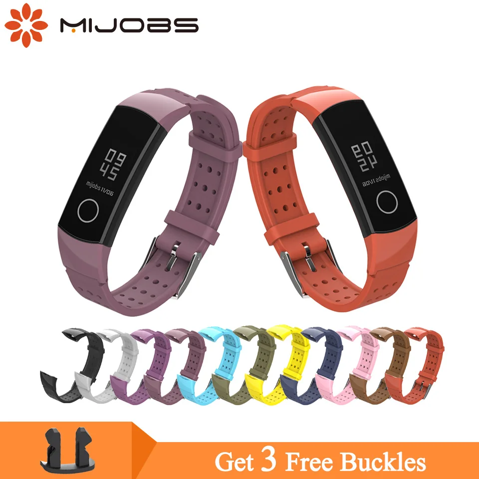 

Mijobs Silicone Wrist Strap for Huawei Honor Band 4 Standard Version Smart Wristband Sport Bracelet for Correa Honor Band 4